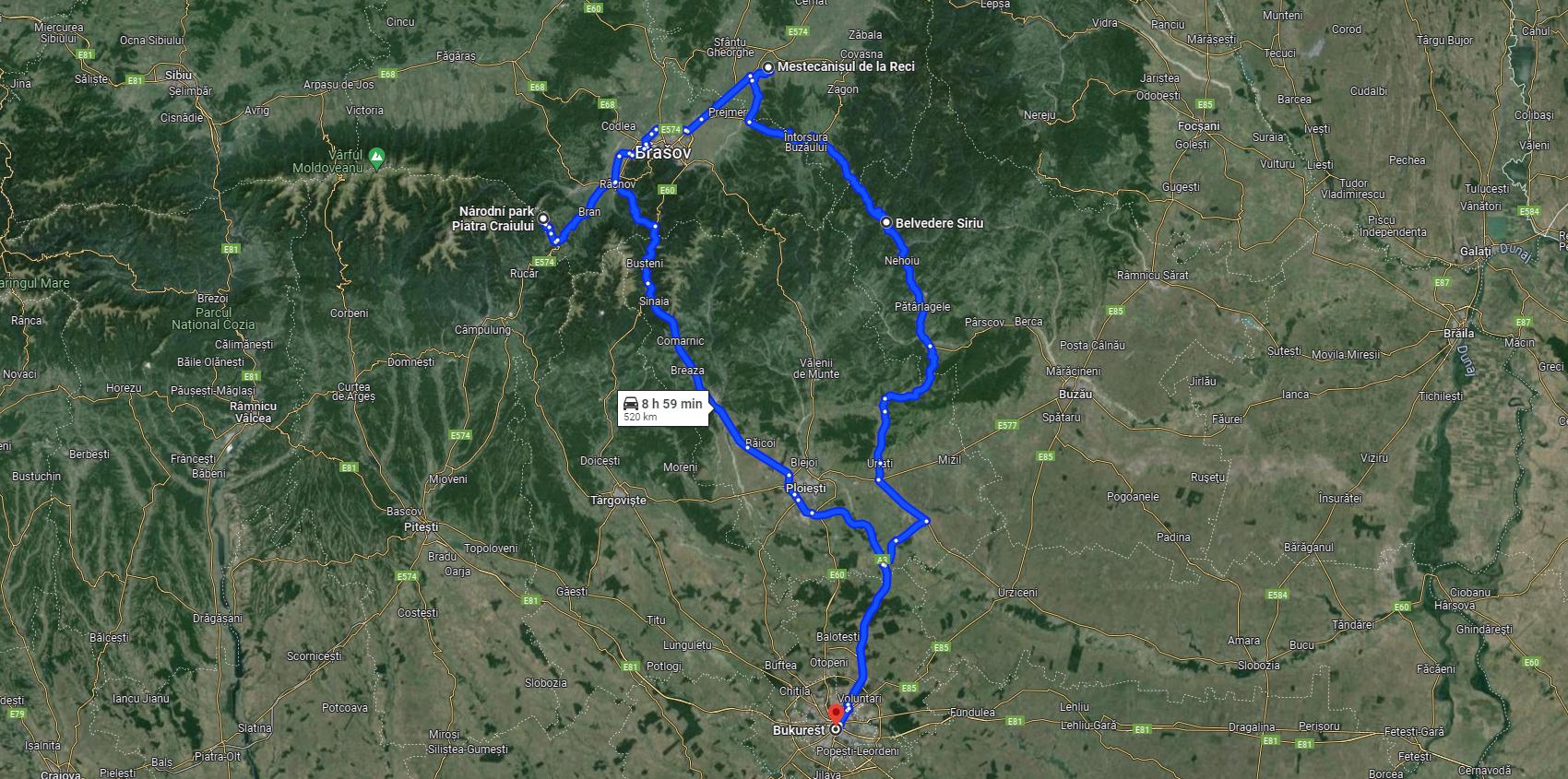 Traseu moto din București: Din Parcul Național Piatra Craiului, prin Mestecănișul de la Reci către panorama Belvedere Siriu